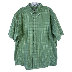 LL Bean Plaid Wrinkle Resistant Traditional Fit Short Sleeve Button Down Shirt L
